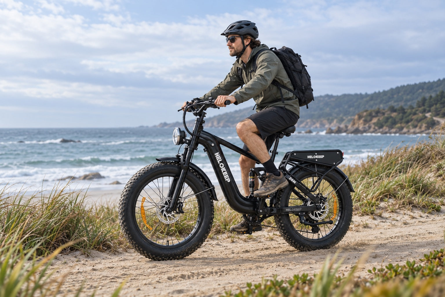 Helokeep 26M exploring coastal sand dunes