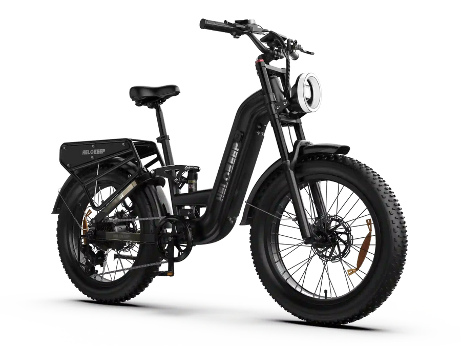 -Helokeep 26F Fat Tire Electric Bike - black- - Helokeep