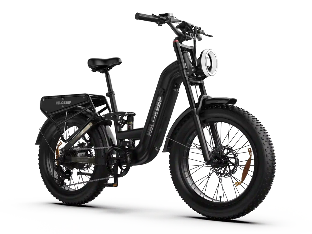 -Helokeep 26F Fat Tire Electric Bike - black- - Helokeep